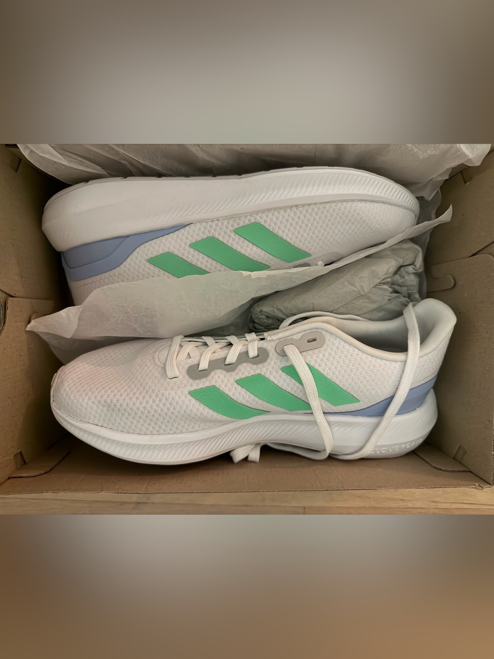 NWT adidas Runfalcon 3.0 W Running Shoes Cloud White Pulse Mint Size 9.5
